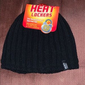 Men’s Black Thermal Hat Heat Lockers Beanie NEW